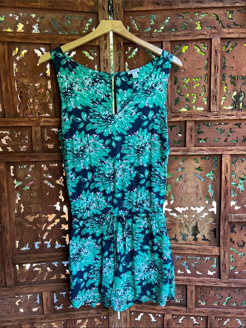 Splendid Teal Floral Mini Dress